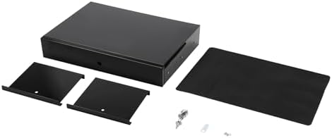 18'' Under Desk Mounted Sliding Pull-out Drawer, Pull-out Drawer with Lock, Computer Pad, Space-Saving, for Office Desk, Pull Handle, Storage Organizer for Sit Stand Workstation, Black