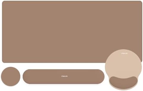 MOSISO Wrist Rest for Mouse Pad Set, Large Gaming Deskpad, Mocha