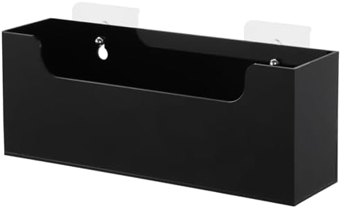 Homaisson Clear Acrylic Mail Holder Box for Desk or Wall Mount, Mail Organizer Countertop, Modern Wall Mounted or Tabletop Mailbox, Letter Storage Organizer Box (Black)