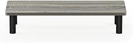 Furinno TURN-N-TUBE Monitor Stand Riser, 23.6" Wide Rectangle Monitor Riser, Laptop Stand for Desk, Office Desktop Accessories Organizers, Toolless Assembly, For Study Room, Dorm, French Oak