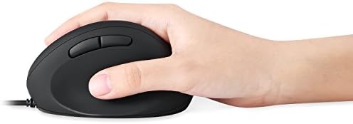 Perixx PERIMICE-519 Wired Ergonomic Vertical Mouse - Portable Small Design - 105x67x58 mm - Right Handed Black