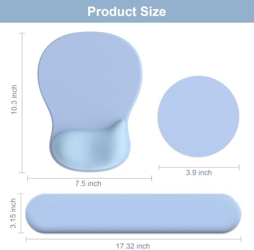 Ergonomic Mouse Pad with Wrist Rest and Keyboard Wrist Rest, Gel Mousepad