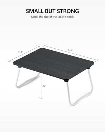 ZEAPTAC Laptop Bed Desk, Foldable Lap Desk, Portable Laptop Stand, Lightweight & Mini Table for Breakfast/Picnic/Drawing/Couch/Floor - Black