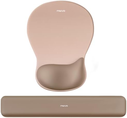 MOSISO Wrist Rest Support for Mouse Pad & Keyboard Set, Mocha