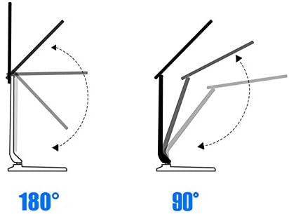 LED Desk Lamp One Key Touch Control Eye-Caring Table Lamps 3 Color Modes Non-Polar Dimmable Foldable for Study Office Bedroom Gift (Black)