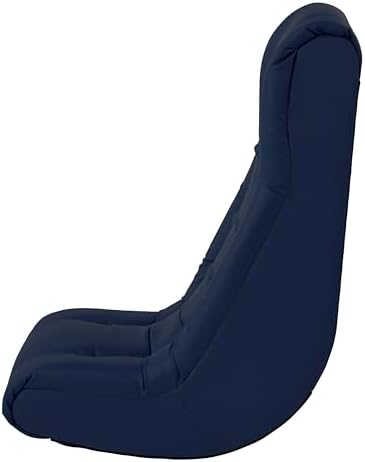 Factory Direct Partners Soft Tufted Floor Rocker - Cushioned Ground Chair for Kids Teens and Adults - Great for Reading, Gaming, Meditating, TV - Navy, 10488-NV