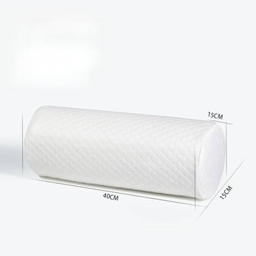 Bogey's Antidote Neck Roll Pillow for Pain Relief Sleeping, Cervical Memory Foam Cylinder Pillow,Travel Bolster Pillow for Bed for Side Sleepers Back Sleeper,15.7 * 6 * 6 inch (White Grid)