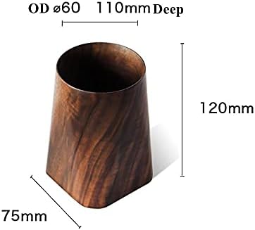 Durable Whole Piece Black Walnut Pencil Wood Pen Holder Wooden Desktop Pencil Cup Office Supplies Organizer Caddy Stand, 75x75x120mm