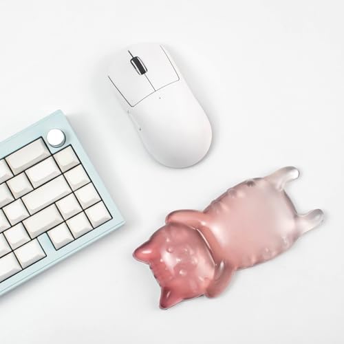 Ergonomic Gel Mouse Wrist Rest – Clear Cute Cat Mouse Wrist Rest