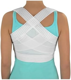 DMI Posture Corrector for Men and Women, Adjustable Criss-Cross Support for Reducing Back Pain and Strain, Comfortable and Breathable, Machine Washable, White, Medium-Large, 38" to 40" Chest Size