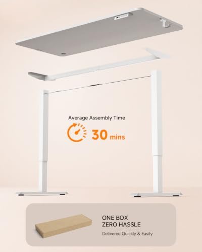 Standing Desk, 55 × 24 Inches Electric Height Adjustable, Home Office
