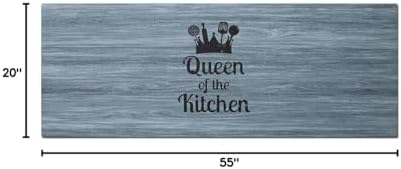 J&V TEXTILES 20" x 55" Comfort Collection Kitchen Anti-Fatigue Runner Mat (Queen of The Kitchen)
