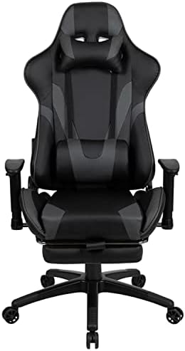 Flash Furniture LeatherSoft Reclining Ergonomic Gaming Chair, Gray