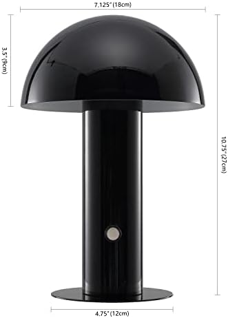 JONATHAN Y Boletus Mushroom Desk Lamp 10.75" Metal LED, Black