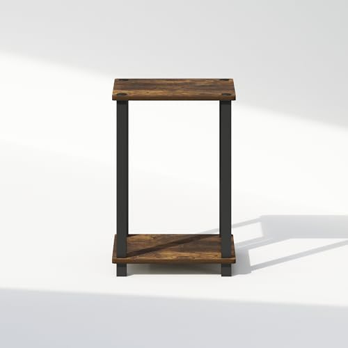 Furinno Simplistic Toolless 2-Tier Compact Night Stand, Amber Pine