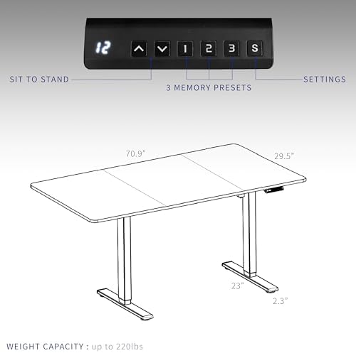 VIVO Black/Vintage Brown 71 x 30 in Standing Desk, DESK-KIT-E2W7BN