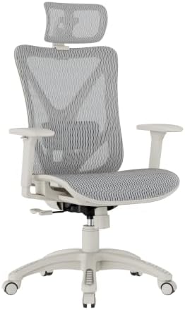 ELABEST Mesh Office Chair,Ergonomic Computer Desk Chair,Sturdy Task Chair- Adjustable Lumbar Support & Armrests,Tilt Function,Comfort Wide Seat,Swivel Home Office Chair (Space Grey)