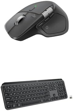 Logitech MX Master 4 Ergonomic Wireless Bluetooth Mouse with Haptic Feedback + MX Keys S Wireless Bluetooth Keyboard with Backlit Low Profile Quiet Keys - USB-C, Windows, Linux, Chrome, Mac - Graphite