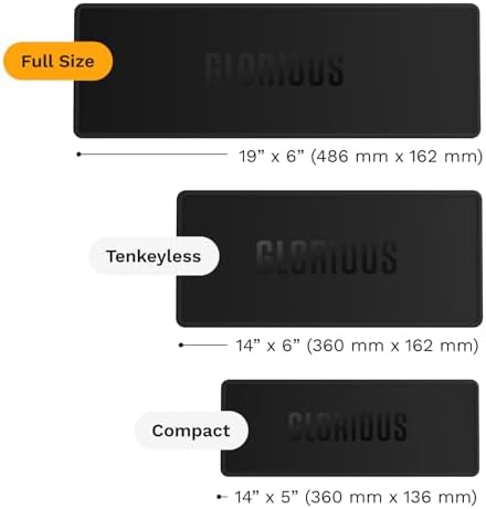 GLORIOUS Gaming Sound Dampening Keyboard Mat - Stitched Edges, Absorbs Keyboard Sounds & Vibrations, Machine Washable, Non-Slip Base, Fits Most Full Size Keybaords - Black