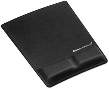 Fellowes Mouse Pad/Wrist Support with Mircoban Protection, Black (9181201)