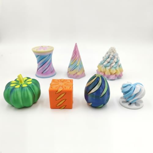 7PCS 3D Printed Spiral Fidget Toys, Impossible Passthrough Desk Set