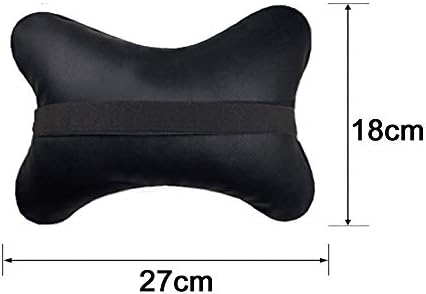 Car Neck Pillows Both Side Pu Leather 2pieces Pack Headrest Fit for Most Cars Filled Fiber Universal Car Pillow (Black&Red)