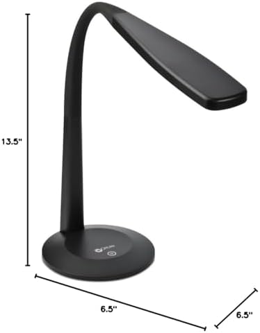 OttLite LED Desk Lamp with Flexible Neck, 3 Brightness Settings, Black