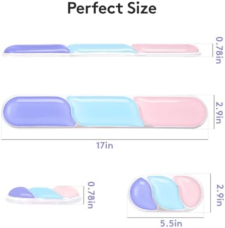 Upgrade Wrist Rest for Keyboard and Mouse, Ergonomic Gel Keyboard Wrist Rest Support Set, Easy Typing Pain Relief Mousepad for Office, Gaming, Purple Blue Pink