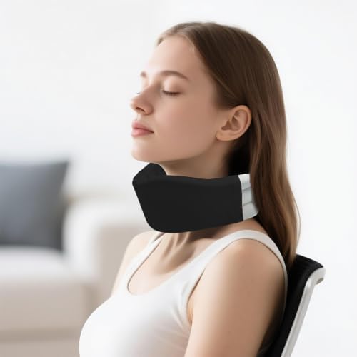 4 Piece Cervical Support Sleeve, Breathable Dustproof Cervical Support Sleeve, Elastic Soft Neck Brace Covers - For Men and Women, Suitable for Sleep Work Daily Use (Black)