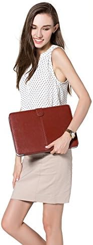 MOSISO PU Leather Portfolio Protective Stand Cover Sleeve, Brown
