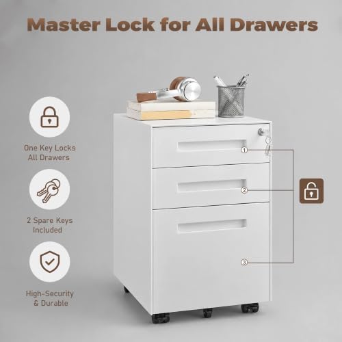 Guizeeopo Fully Assembled Home Office Filing Cabinet with Lock