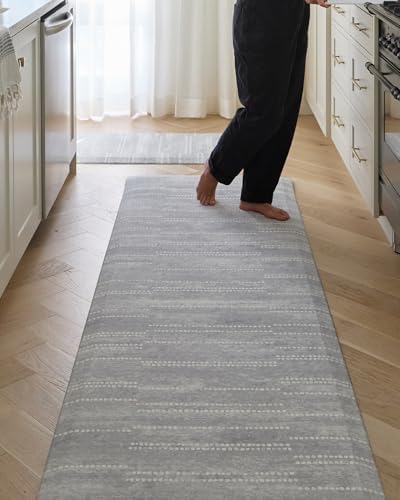 House of Noa Nama Standing Mat – Anti-Fatigue Kitchen Mats for Floor, Cushioned & Non-Slip Kitchen Comfort Mat for Standing, Thick Foam Anti-Fatigue Mat for Kitchen & Workspaces, Aspen Dove 30" x 72"