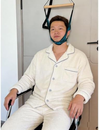 Cervical Neck Traction Device Over Door for Home Use, Portable Neck Stretcher Hammock with Reminder Tag, Physical Therapy AIDS for Neck Pain Relief & Decompression