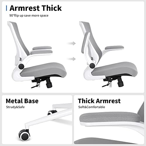 Misolant Tall Office Chair, Drafting Chair for Standing Desk, High Office Chair with Adjustable Lumbar Support, Flip-up Arm and Footrest Ring, Tall Drafting Chair for Bar Height Desk