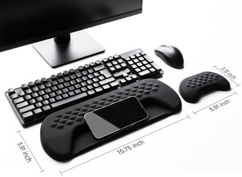 JIKIOU Wrist Rest for Keyboard and Mouse, Soft Memory Foam Wrist Rest Black