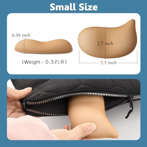 Ergonomic Mouse Wrist Rest Pad, Small Gel Mouse Keyboard Support Cushion Non-Slip Base, for Easy Typing and Wrist Pain Relief Office Computer, Laptop, PC Gaming (Brown)