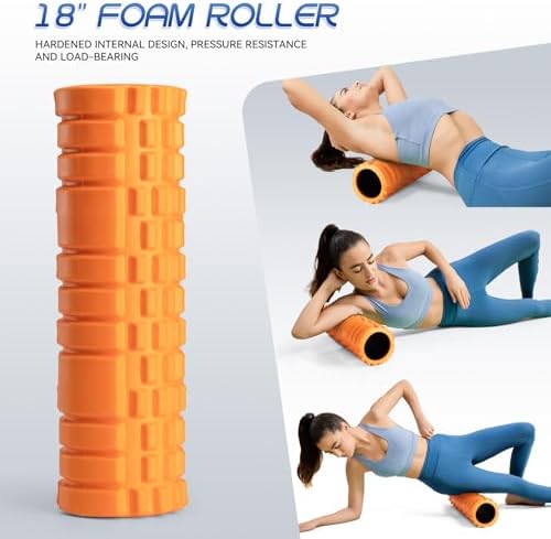 Krightlink 2-in-1 18" Foam Roller Set for Deep Muscle Massage
