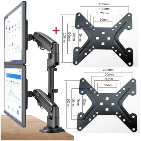 H180 Full Motion 22"-32" 34" Dual Monitor Computer Desk Stand Gas Spring Arm LCD TV 2-12kg 200X200 200X100