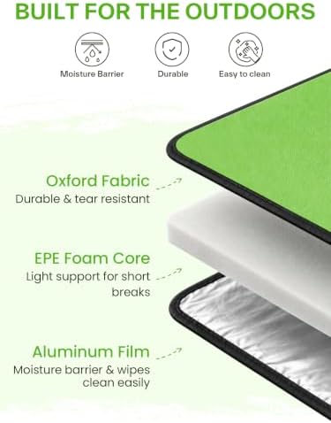 Sportneer Sitting Pad, Ultra-Light Waterproof Folding Seat Cushion for Kids, Compact Camping Mat for Backpacking, Hiking, Picnic & Bleachers