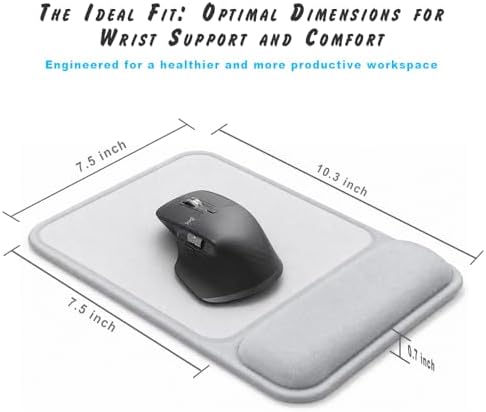 ErgoComfort Gel Mouse Pad with Wrist Rest, Ergonomic Mousepad with Wrist Support, Ergo Desk Mat, Non-Slip Base, Smooth Surface for Office Laptop Computer (01Pink)