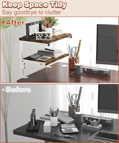 Mondazie 2-Tier Adjustable Desk Shelf Organization, White