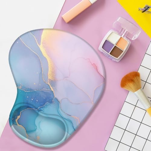 Marble Mouse Pad with Wrist Support+Cute Cup Mat
