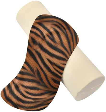 Animal Prints Neck Roll Pillow - Extra Dense Memory Foam Round Cylinder Bolster for Cervical Support, Spondylosis, Neck Pain Relief