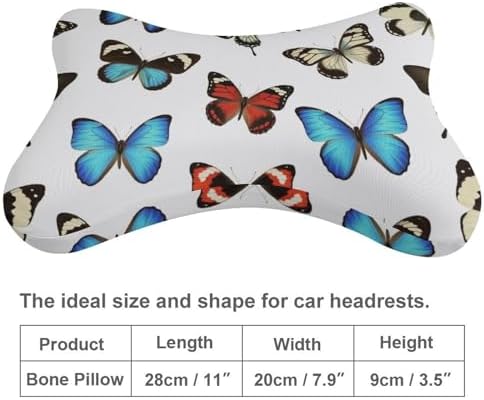 2 Pack Car Neck Pillow Butterfly Memory Foam Travel Headrest Cushion for Car Airplane Office Chair Nap