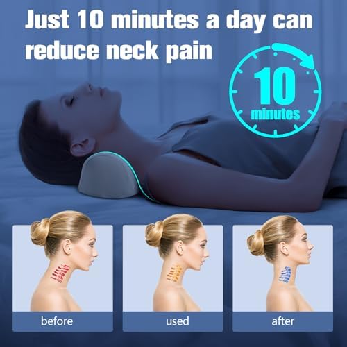 COMFYTHERA Small Neck Stretcher Pillow for Pain Relief, Soft Cervical Traction Device Neck Mild Support Pillow Memory Foam Cervical Neck Orthopedic Pillow for Tension Muscle Relax Relief (Grey)