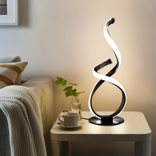 Modern Cool LED Table Lamp, Spiral Touch Control Desk Light
