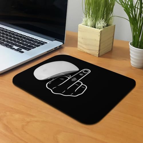 WIRESTER Non-Slip Rectangle Mousepad, Middle Finger Mouse Pad for Home, Office and Gaming Desk