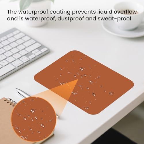 Small Mouse Pad 6 x 8 Inch, Horizontal and Vertical Flexible use. Great for Traveling, Wireless laptops, Keyboard Trays, Offices, etc. (Brown)