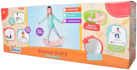 Acorn Avenue Non Slip Balance Board - Felt Rocker Board Durable Wood- Kids