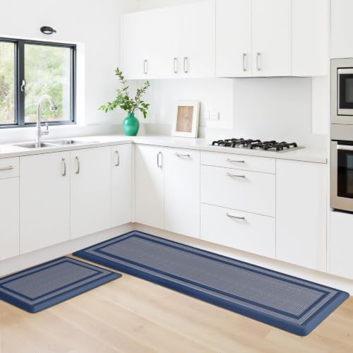2PCS Kitchen Rugs Cushioned Anti-Fatigue Kitchen Mats Comfort Standing Mat